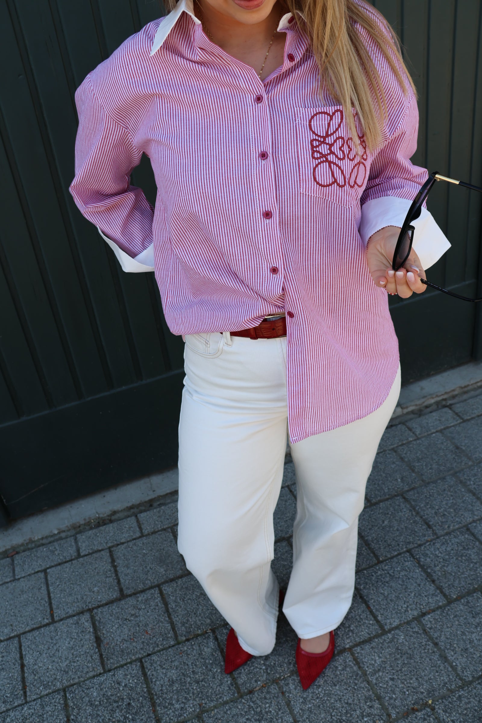 Nienke gestreept detail hemdje rood