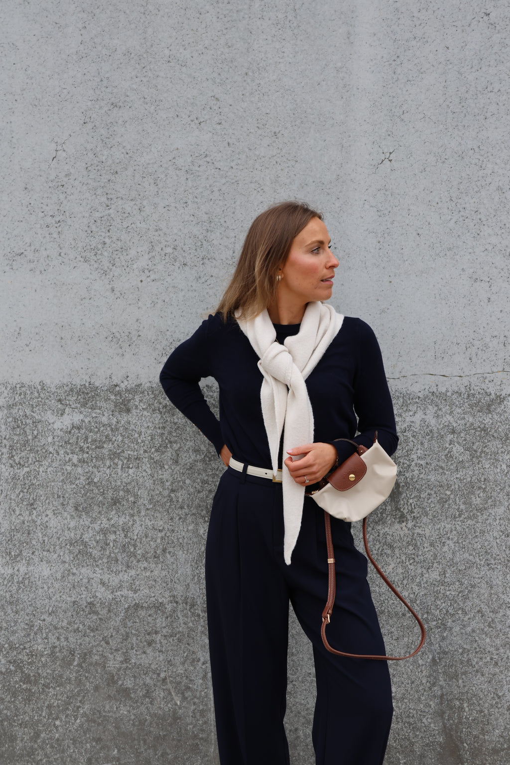 Romy sjaaltje gebroken wit