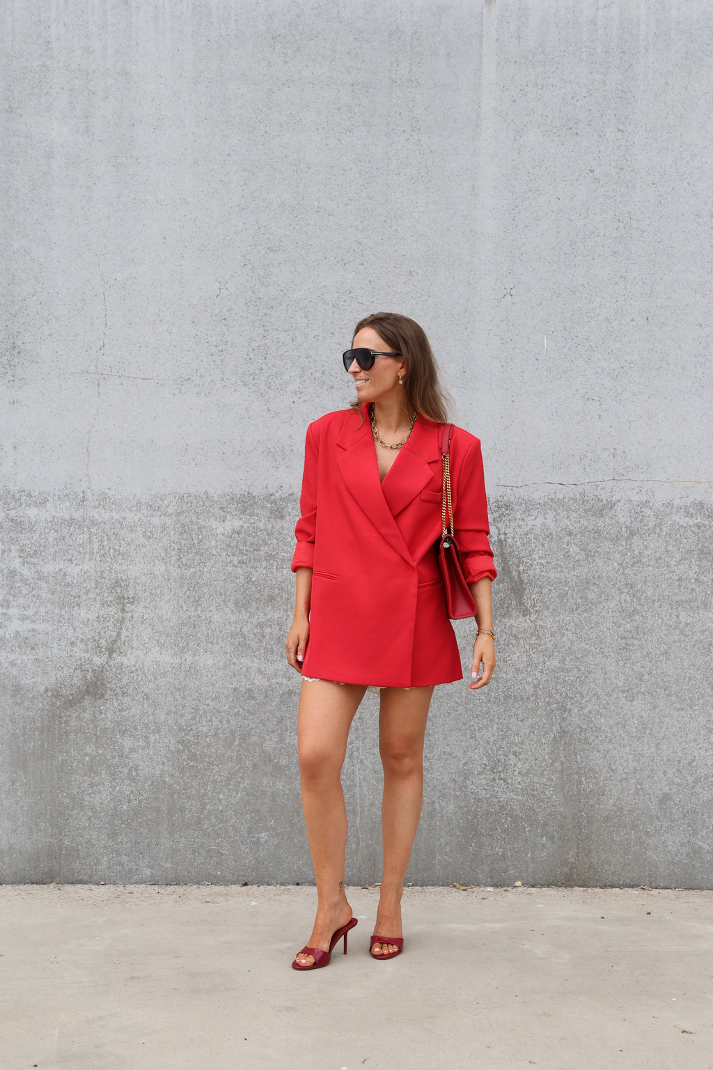 Bea oversized blazer rood