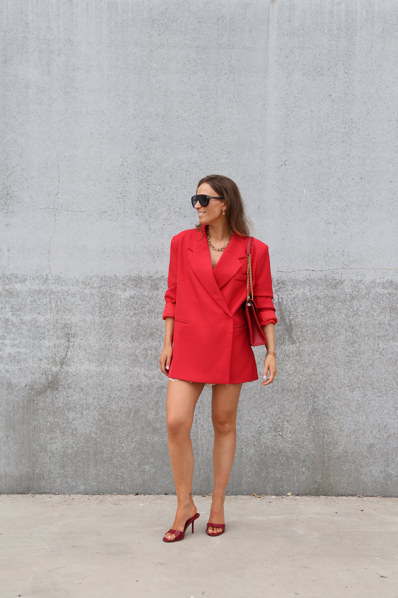 Bea oversized blazer rood