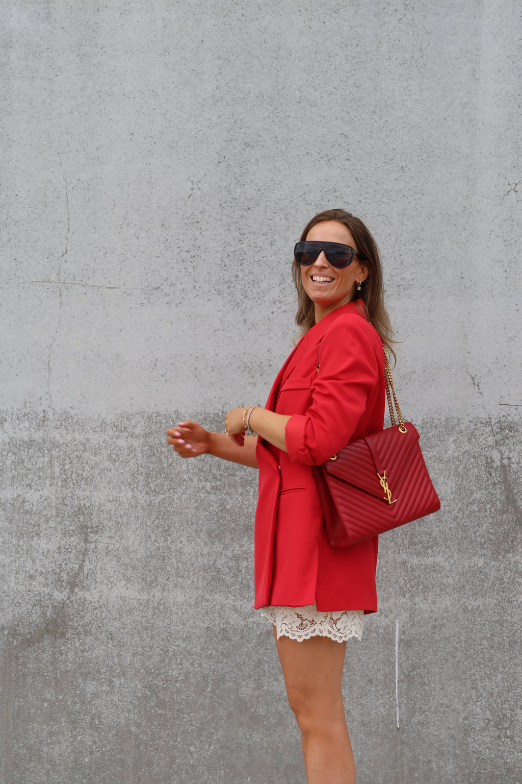 Bea oversized blazer rood