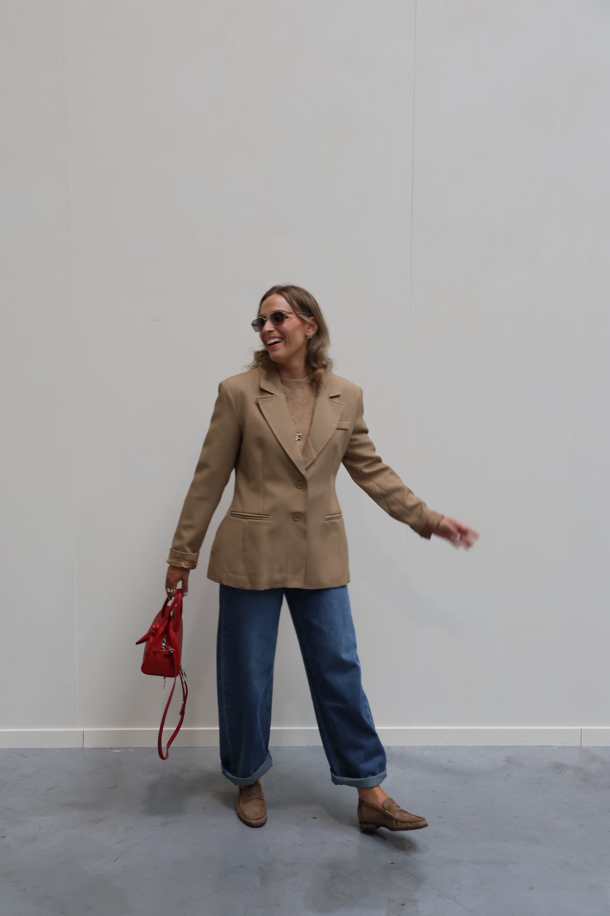 Florien knit met korte mouwen camel