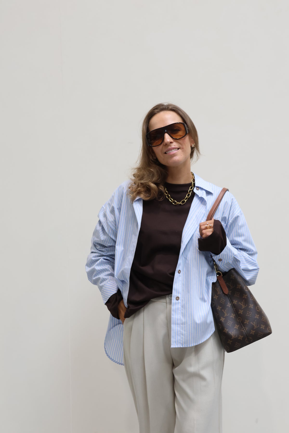 Annabel oversized longsleeve bruin