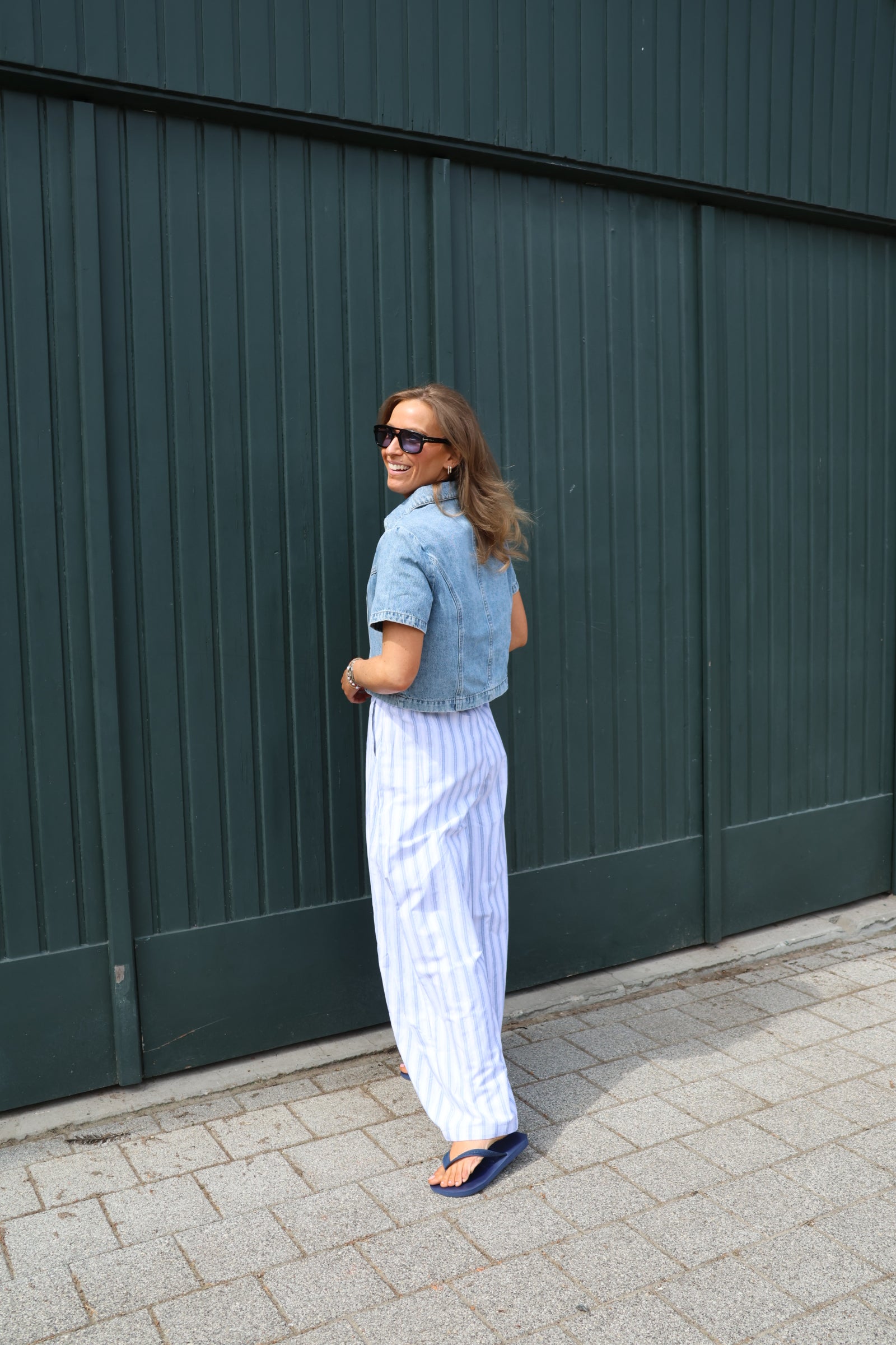 Rachelle balloon broek blauw/grijs