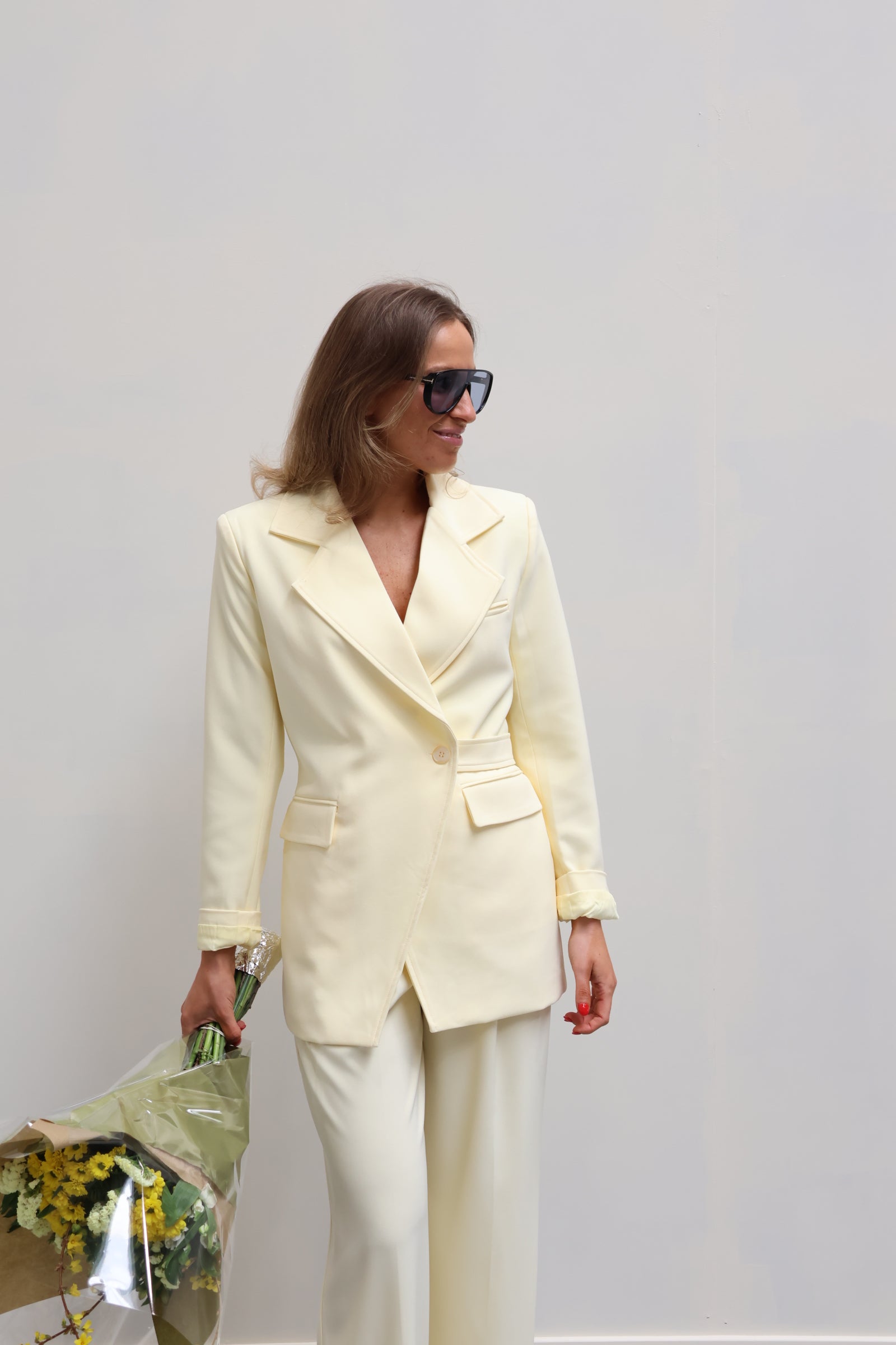 Flore detail blazer geel