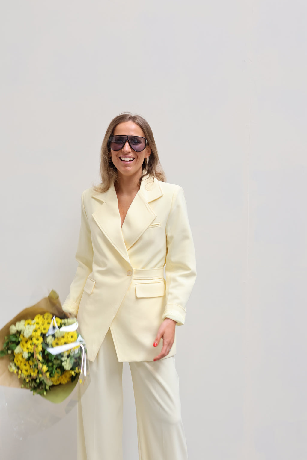Flore detail blazer geel