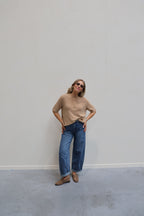 Florien knit met korte mouwen camel