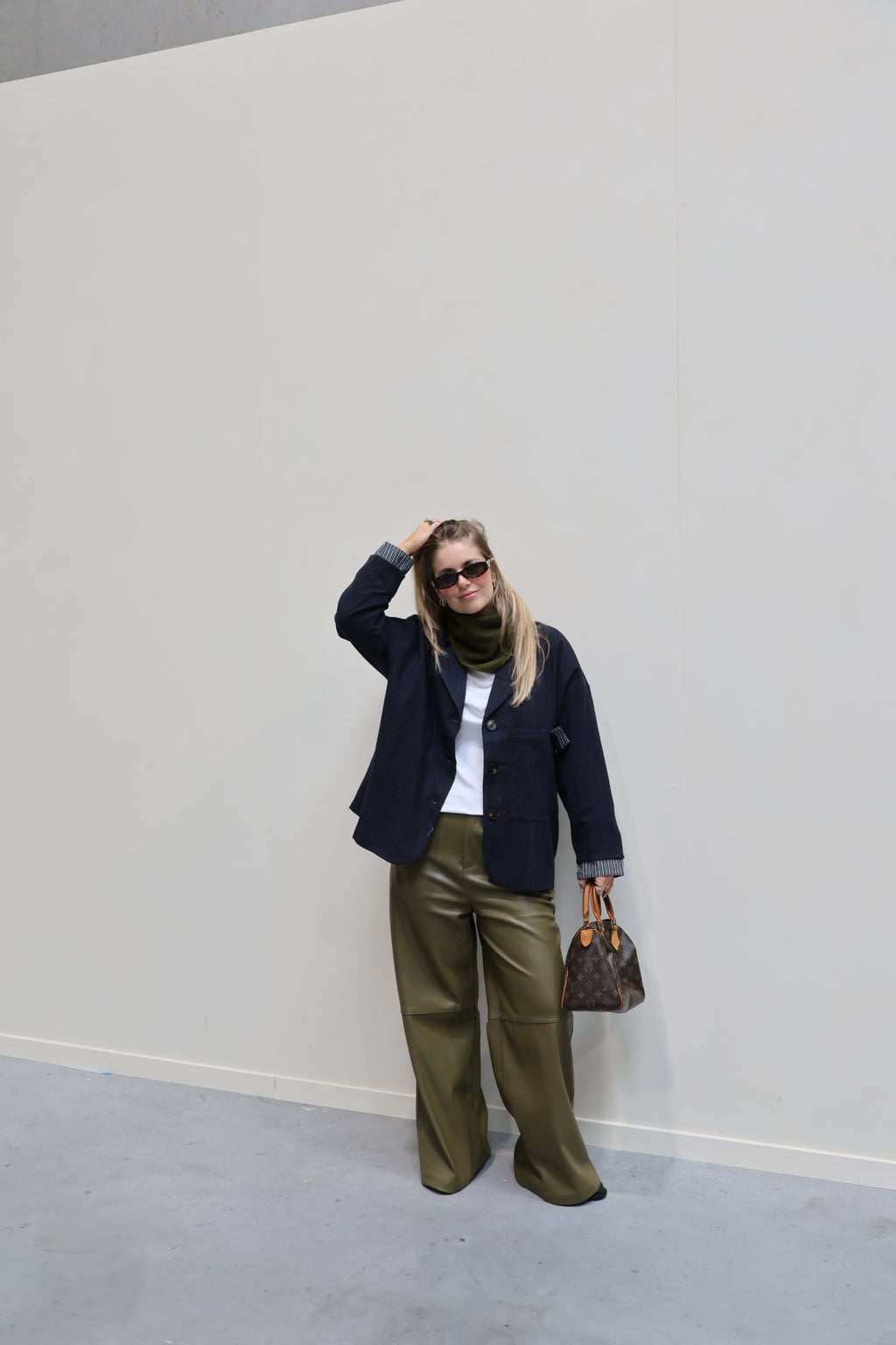 Gwenn zachte blazer met streepdetail