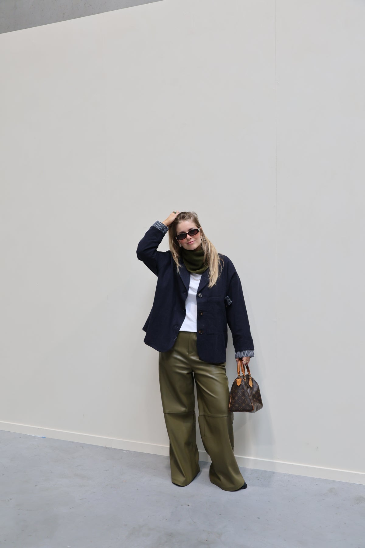 Gwenn zachte blazer met streepdetail