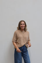 Florien knit met korte mouwen camel