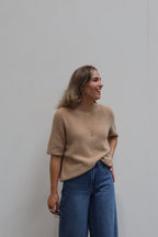 Florien knit met korte mouwen camel