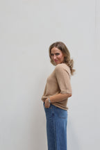 Florien knit met korte mouwen camel