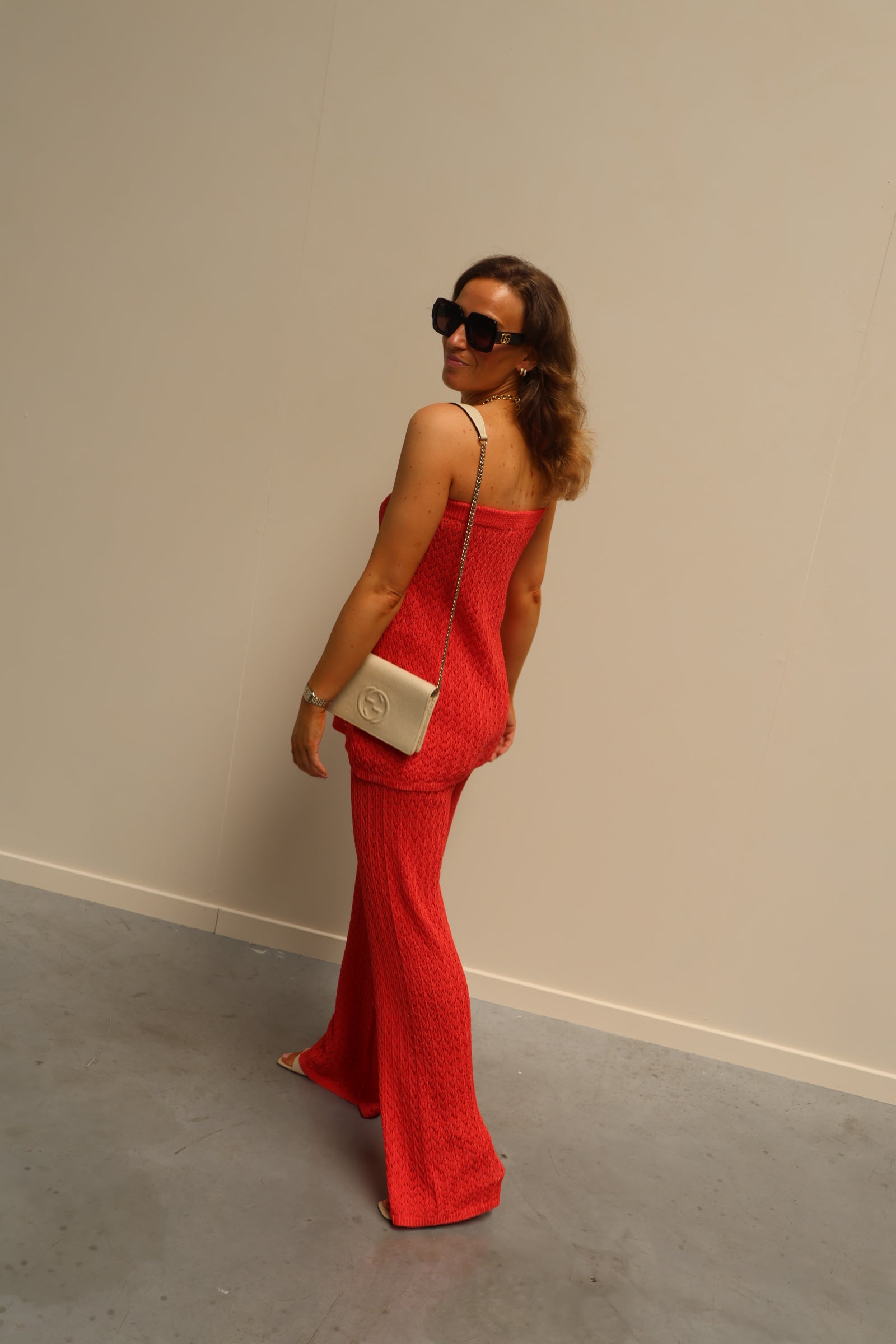 Maité crochet top koraal