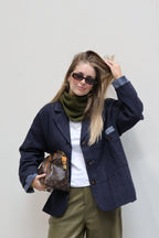 Gwenn zachte blazer met streepdetail