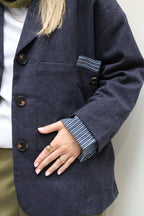 Gwenn zachte blazer met streepdetail