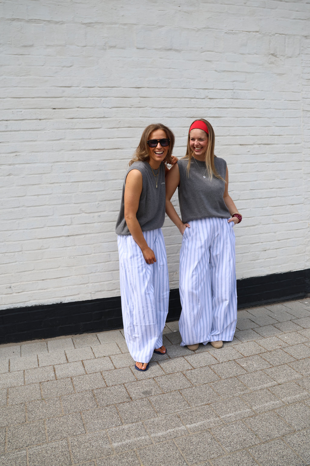 Rachelle balloon broek blauw/grijs
