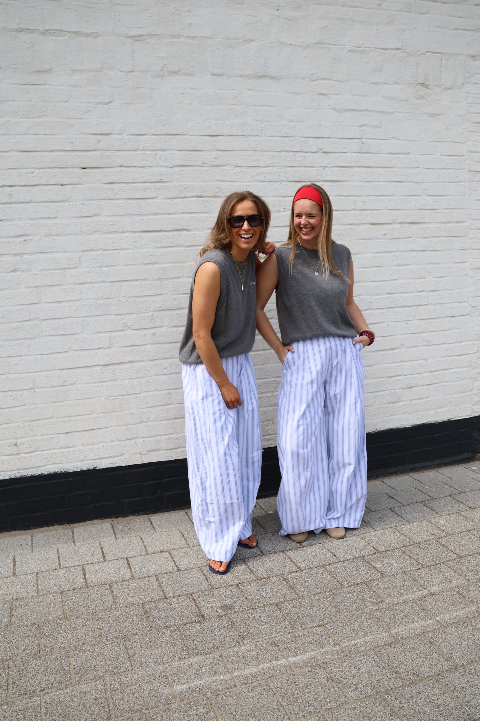 Rachelle balloon broek blauw/grijs