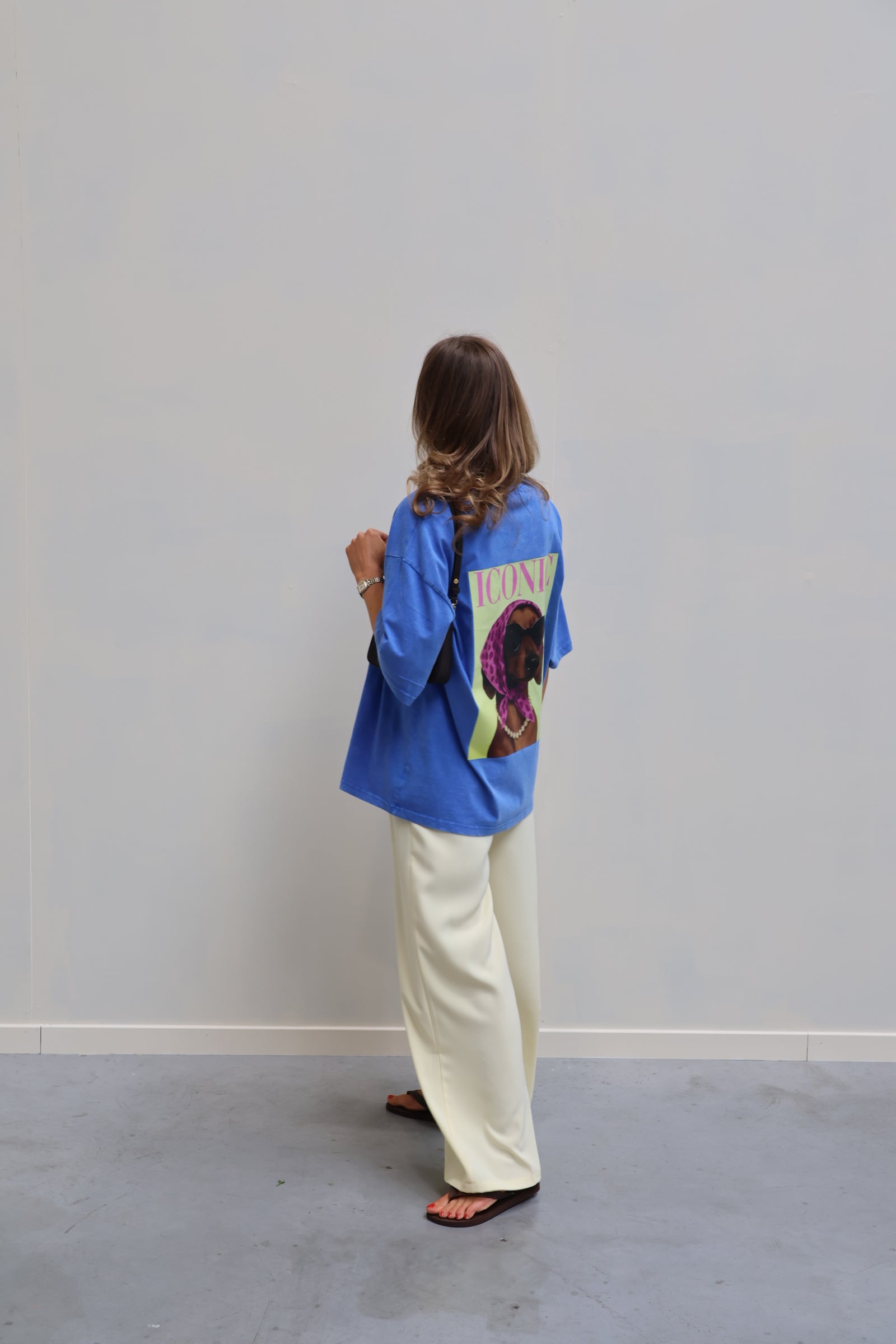 Iconic teckel T-shirt blauw