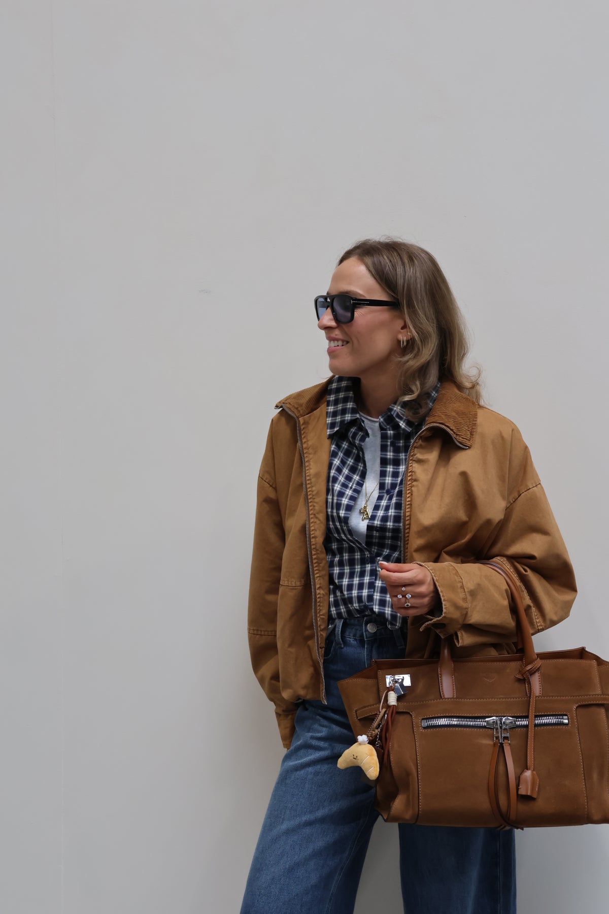 Ilse cropped bomberjas met ribdetail camel