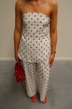 Oda strapless polkadot top