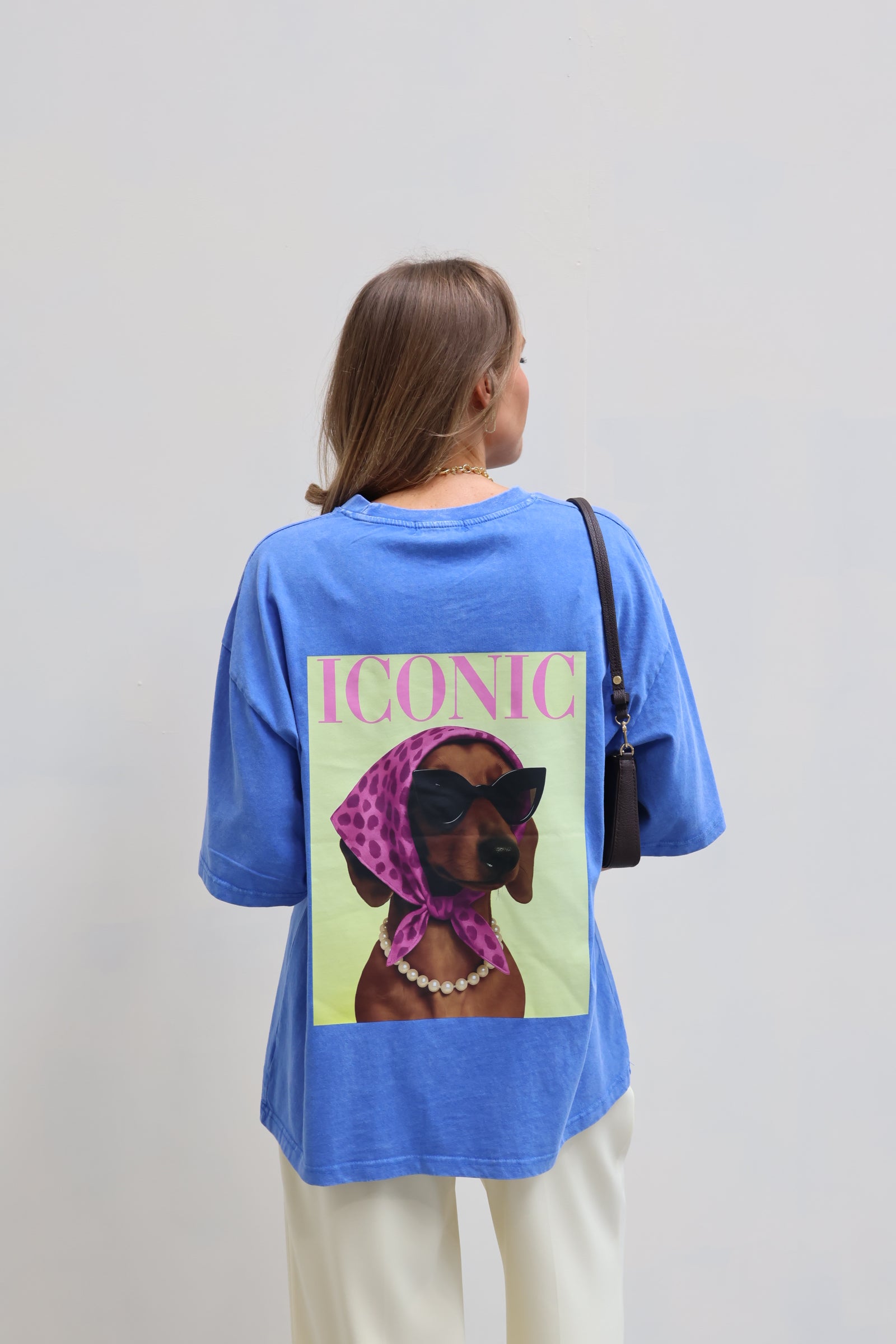 Iconic teckel T-shirt blauw