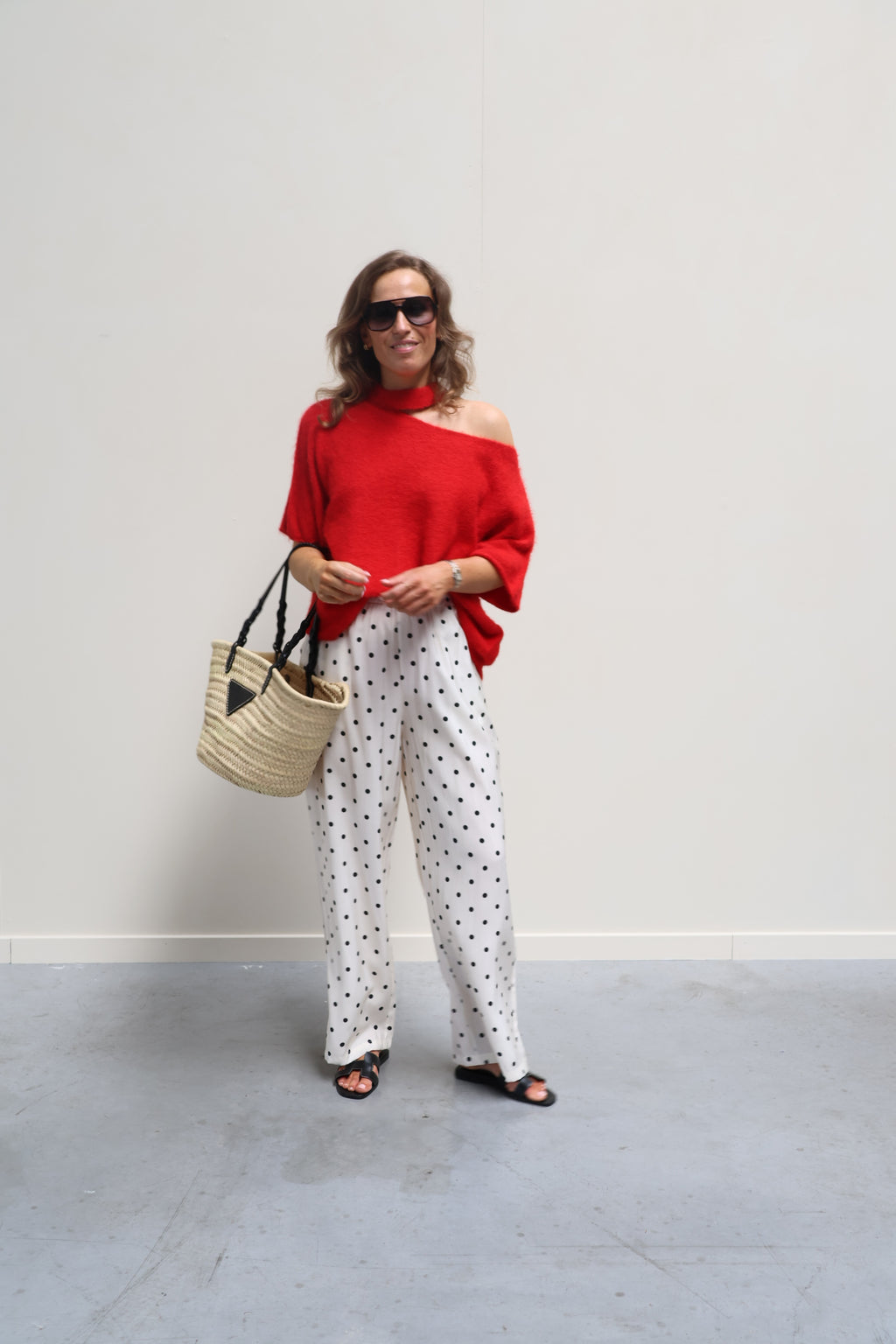 Tille knit met detail rood