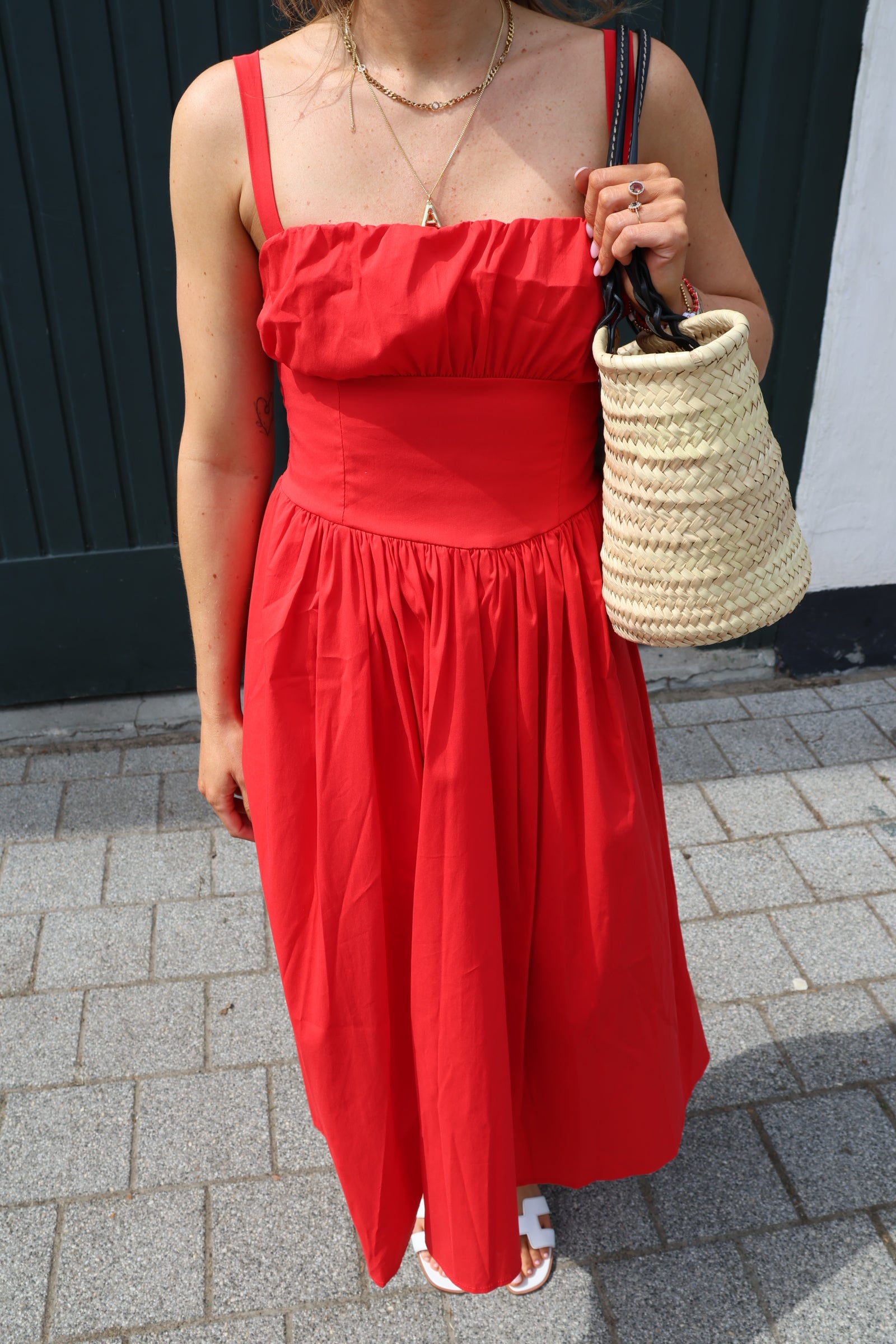 Clémence midi jurk rood