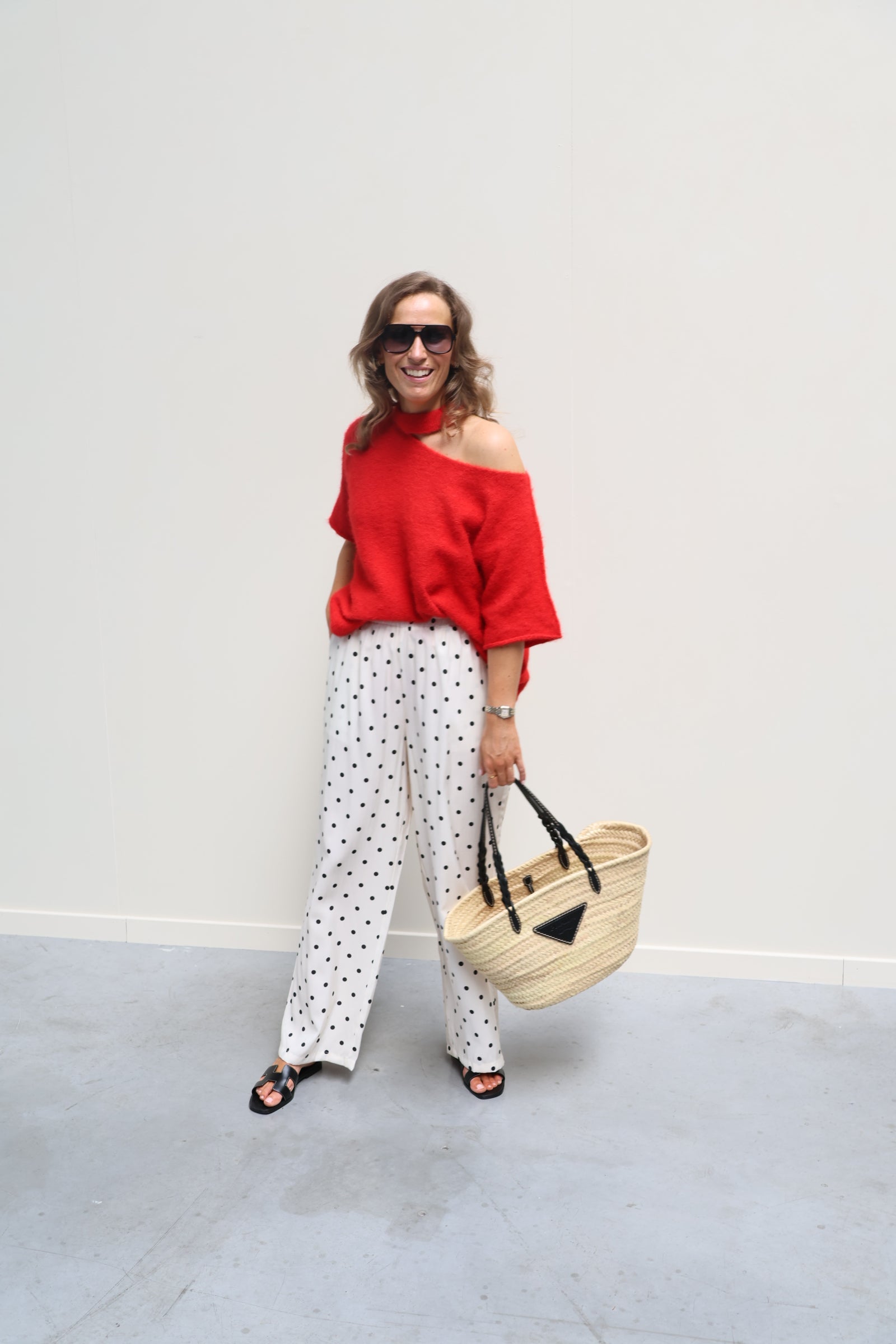 Tille knit met detail rood