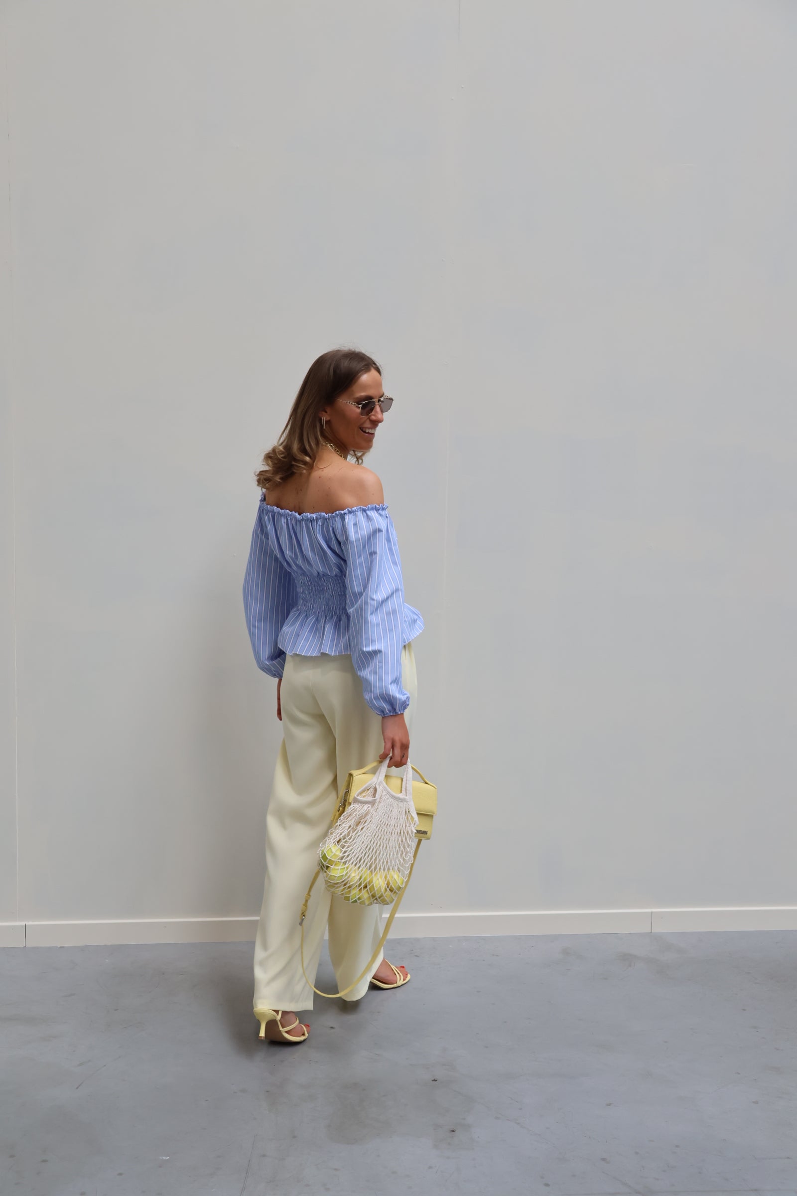 Rafaella offshoulder blouse blauw