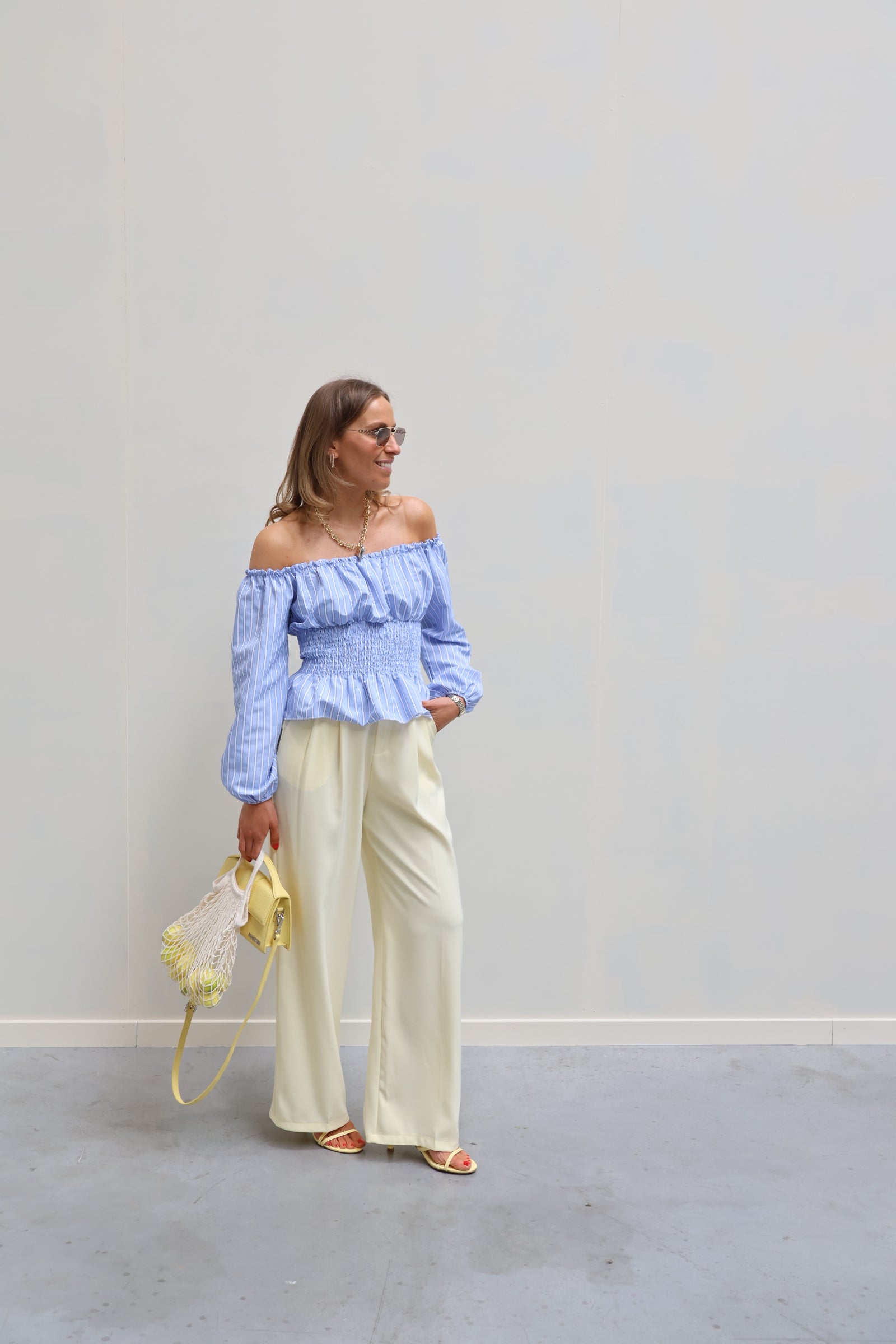 Rafaella offshoulder blouse blauw