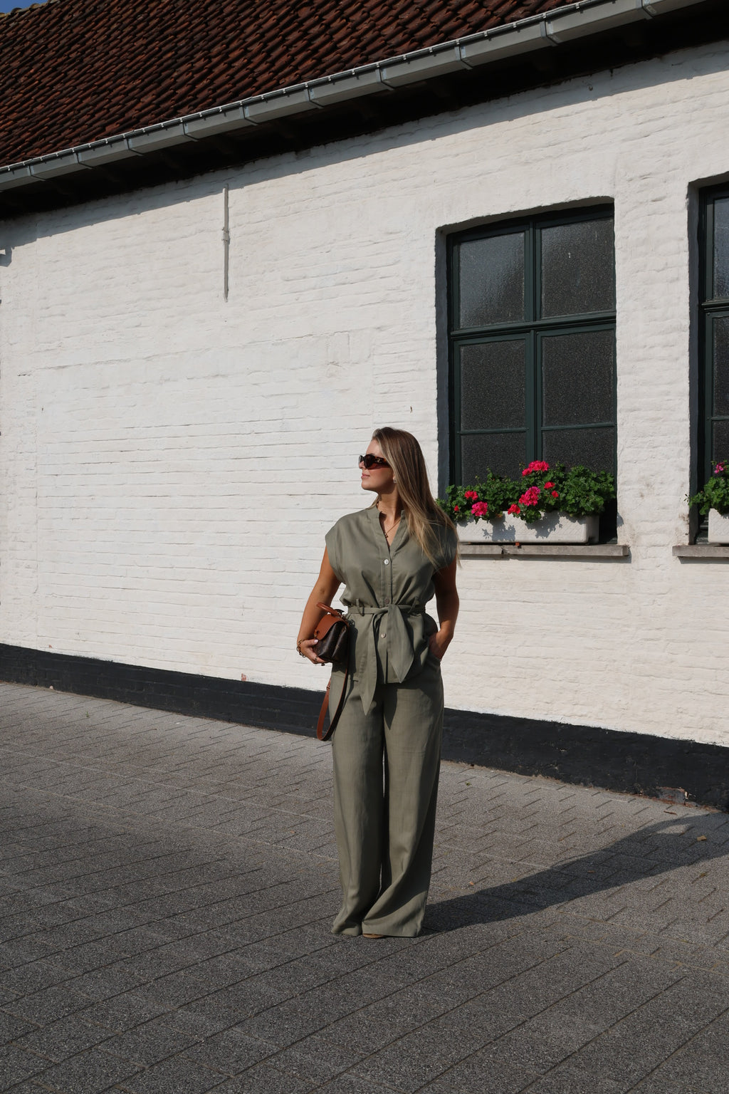 Aveline mouwloze blouse zachtgroen