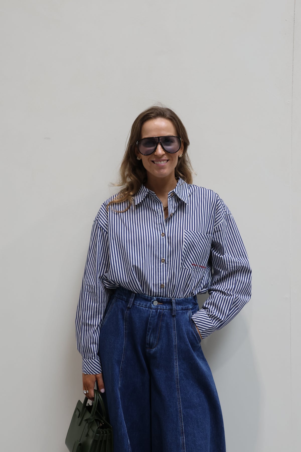 Fiebe gestreepte blouse 'mon amour' marine