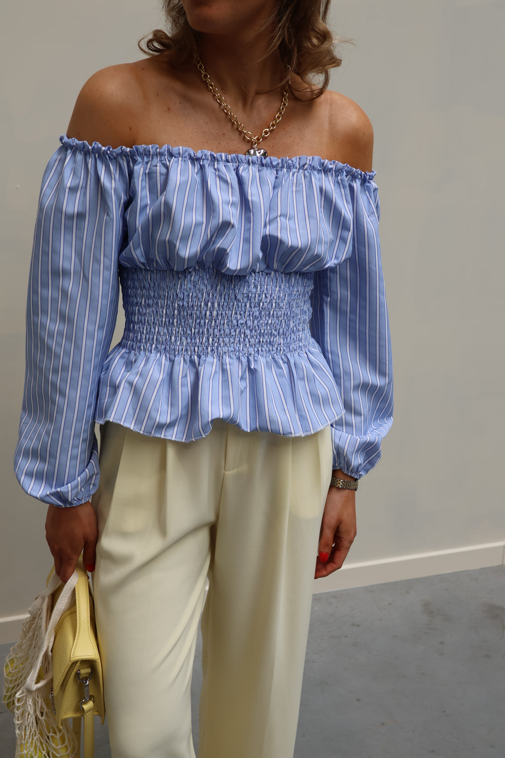Rafaella offshoulder blouse blauw
