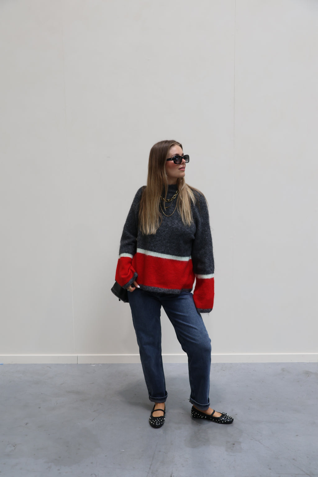 Colette trui met rode streep
