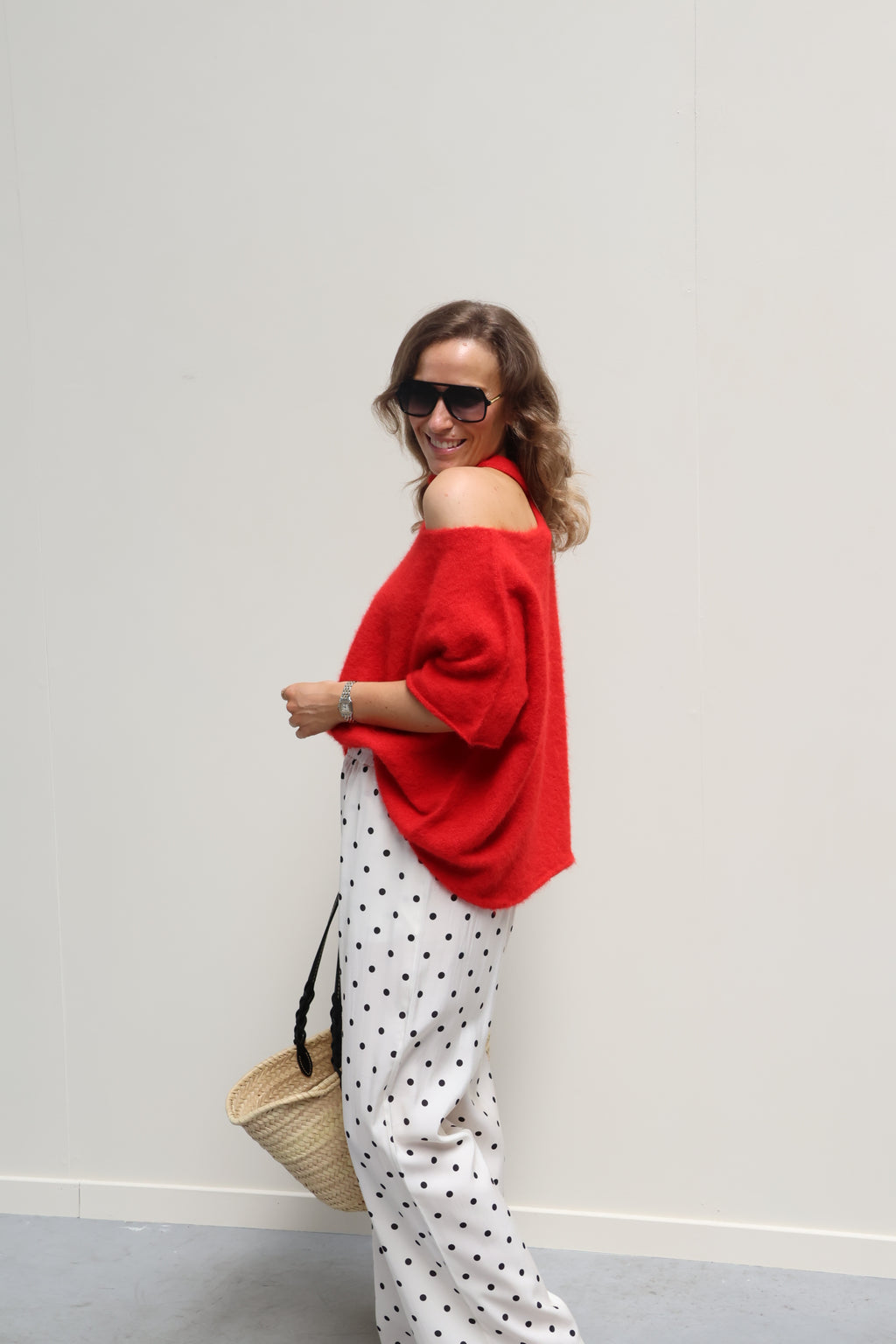 Tille knit met detail rood