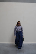 Fiebe gestreepte blouse 'mon amour' marine