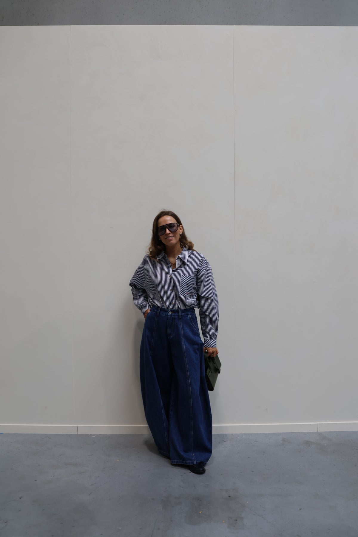Fiebe gestreepte blouse 'mon amour' marine