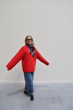 Senna trui met wijde mouw rood