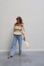 Rafaella offshoulder blouse geel