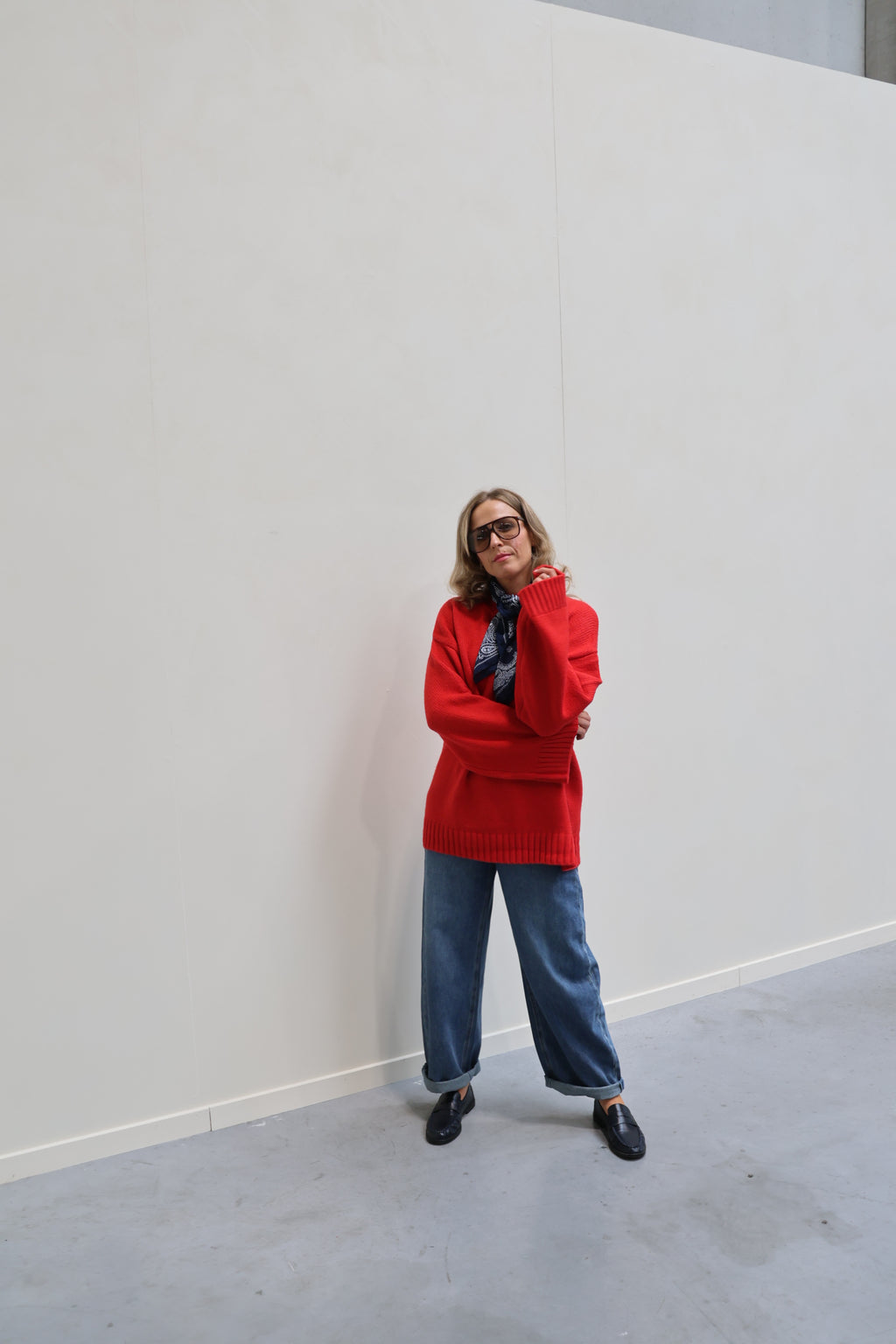 Senna trui met wijde mouw rood