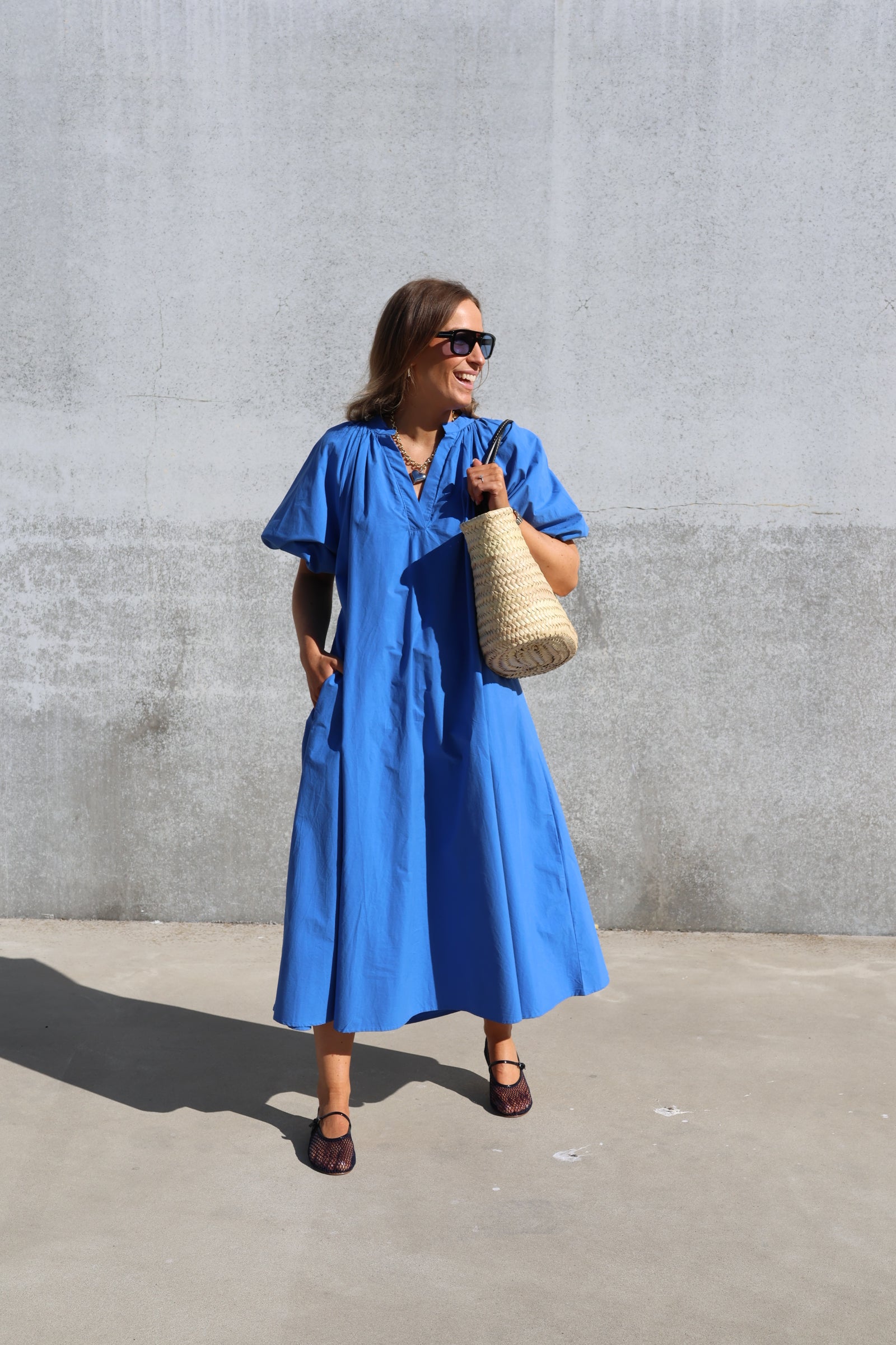 Ruby maxi jurk kobaltblauw