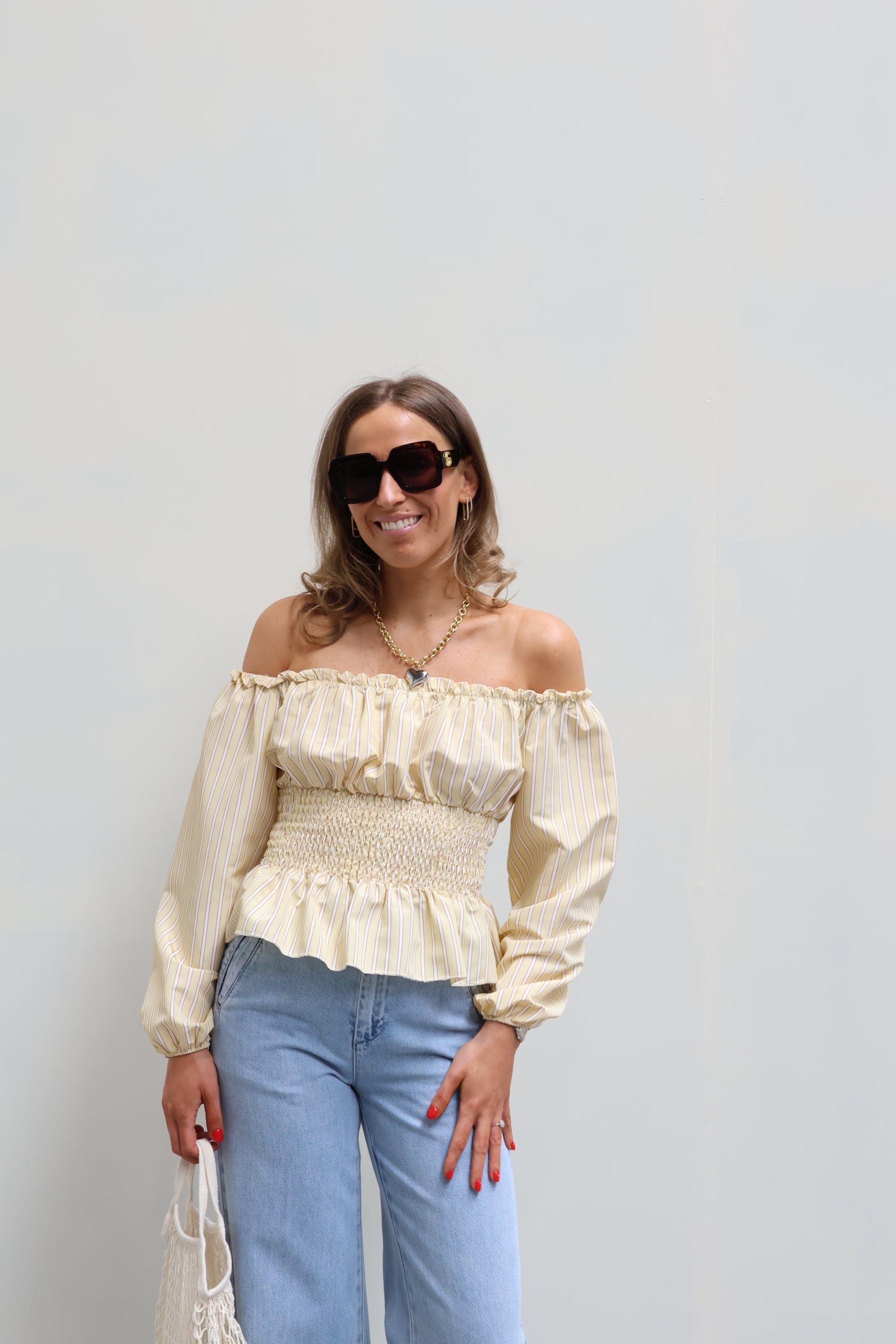 Rafaella offshoulder blouse geel