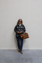 Gitte oversized geruit hemd marine