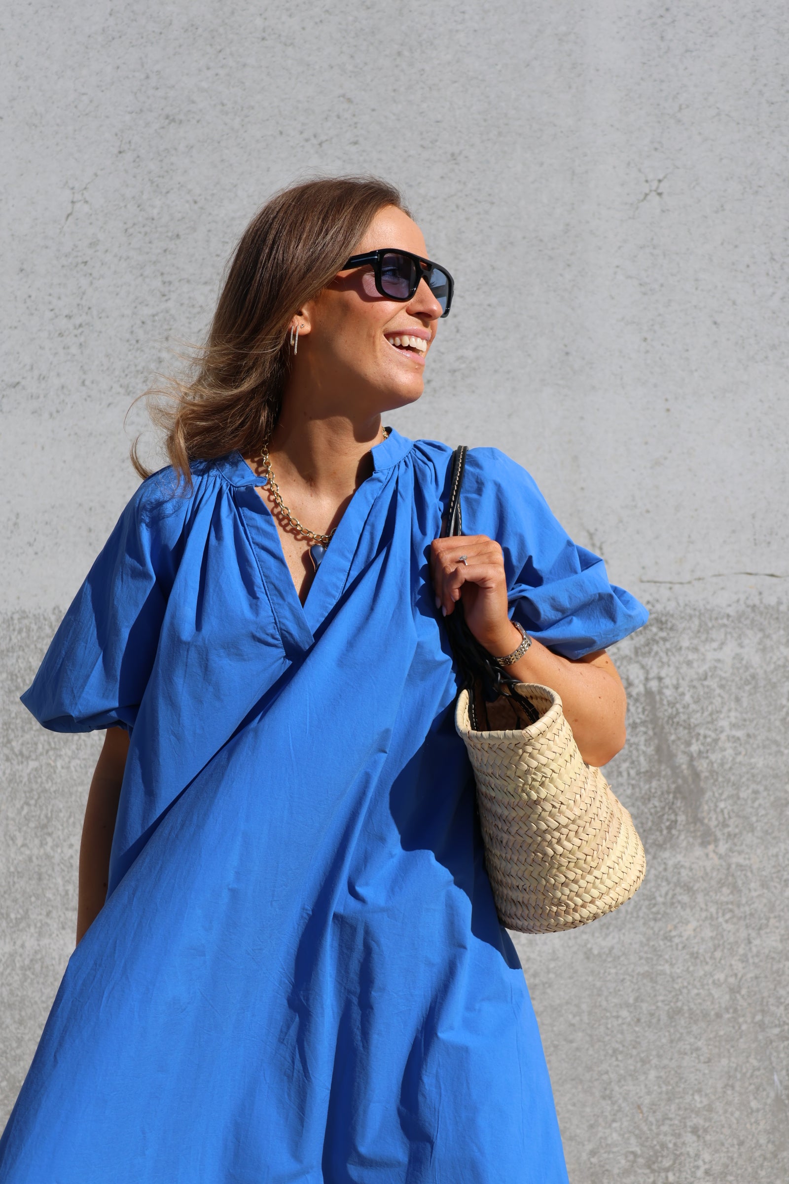 Ruby maxi jurk kobaltblauw