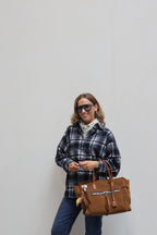 Gitte oversized geruit hemd marine