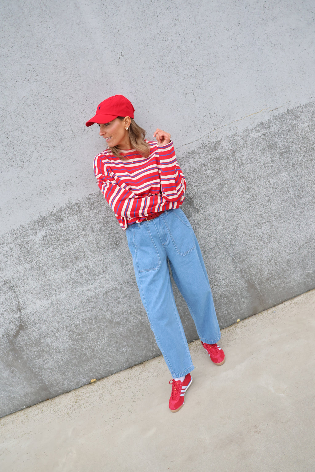 Nomi cropped sweater rood