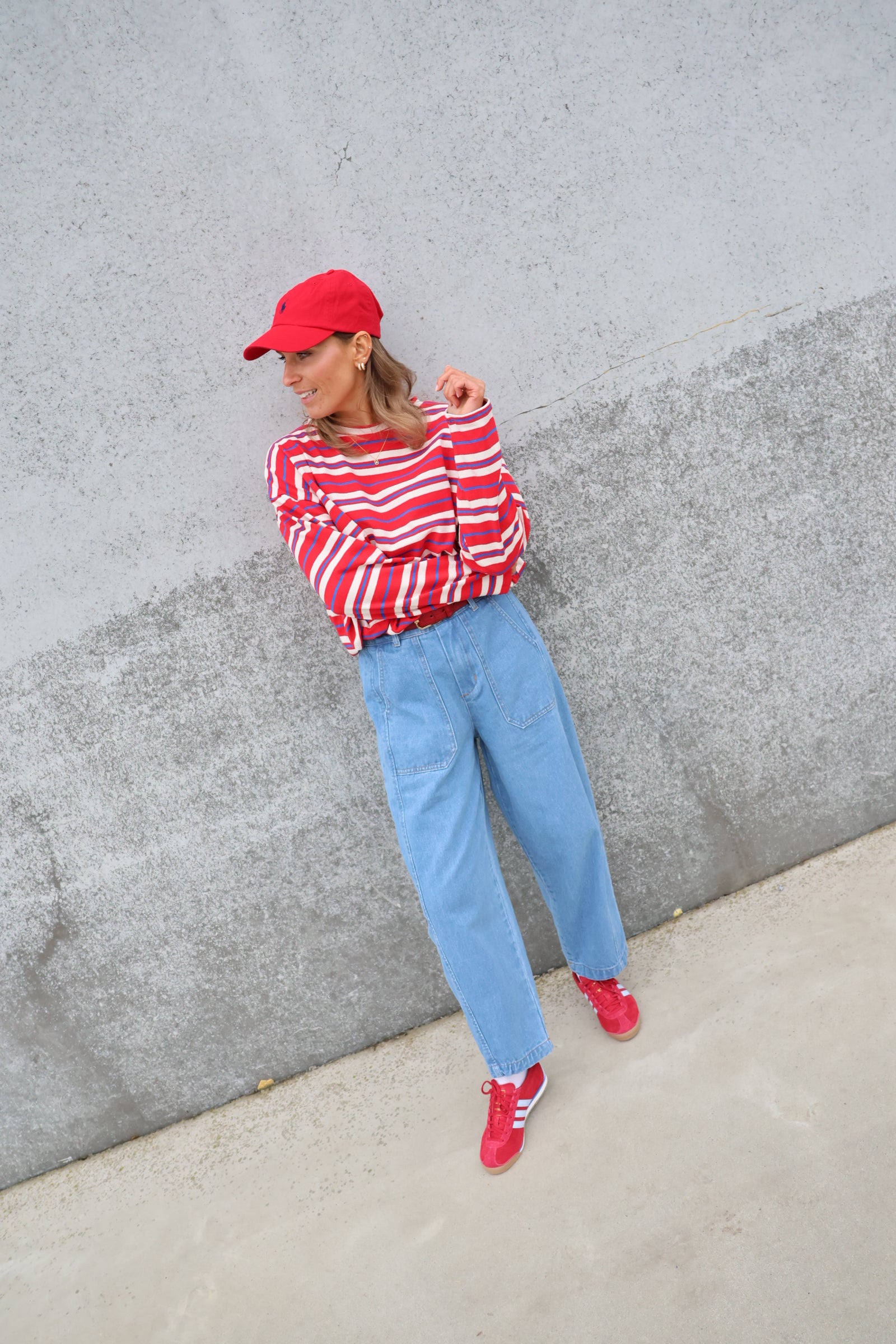 Nomi cropped sweater rood