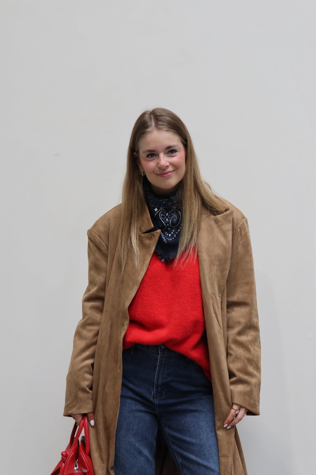 Danielle lange suéde mantel camel