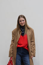 Danielle lange suéde mantel camel