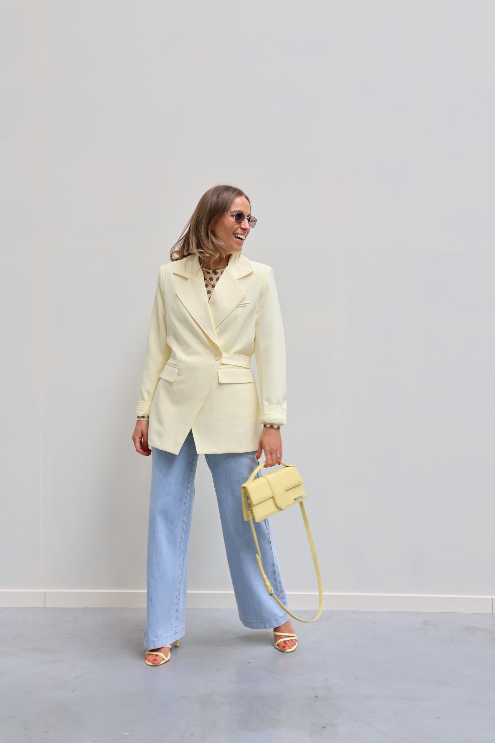 Flore detail blazer geel